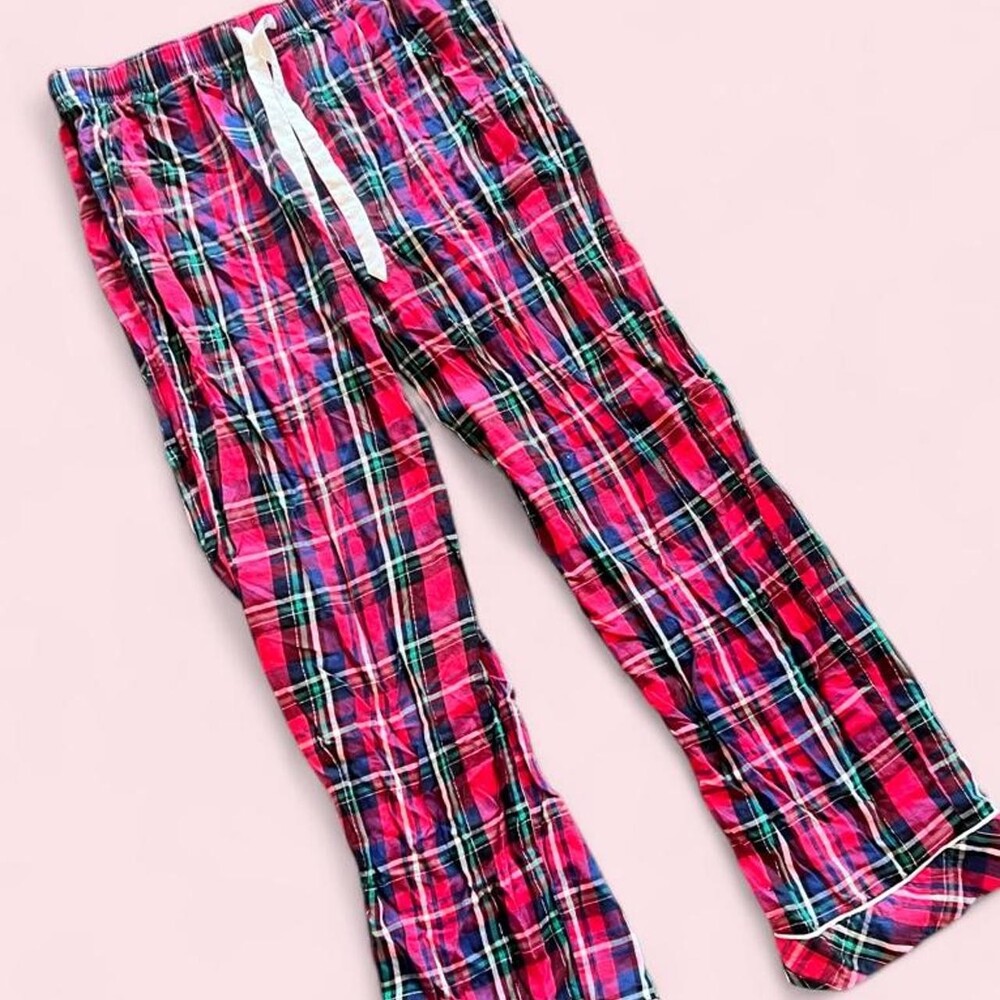 Victoria's Secret red, blue, and white plaid flannel pajama pants in a S #lounge